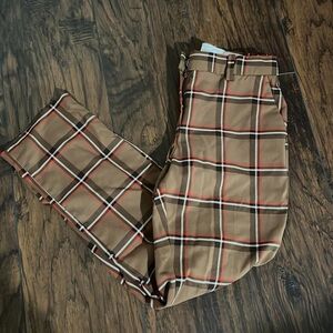 H&M Brown Plaid Women's Trousers